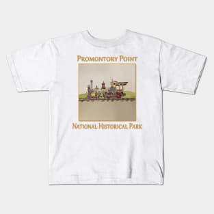 Steam engine at Promontory Point National Historical Park in Utah Kids T-Shirt